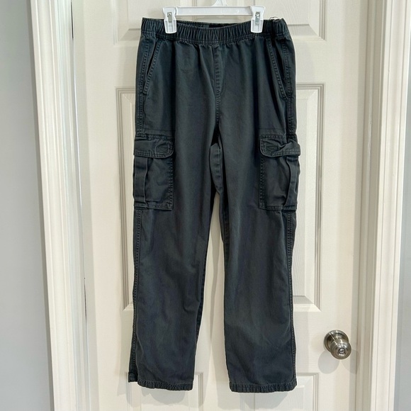 The Children's Place Gray Cargo Pull On Adjustable Waist Pants Size 14 Husky - Picture 1 of 11